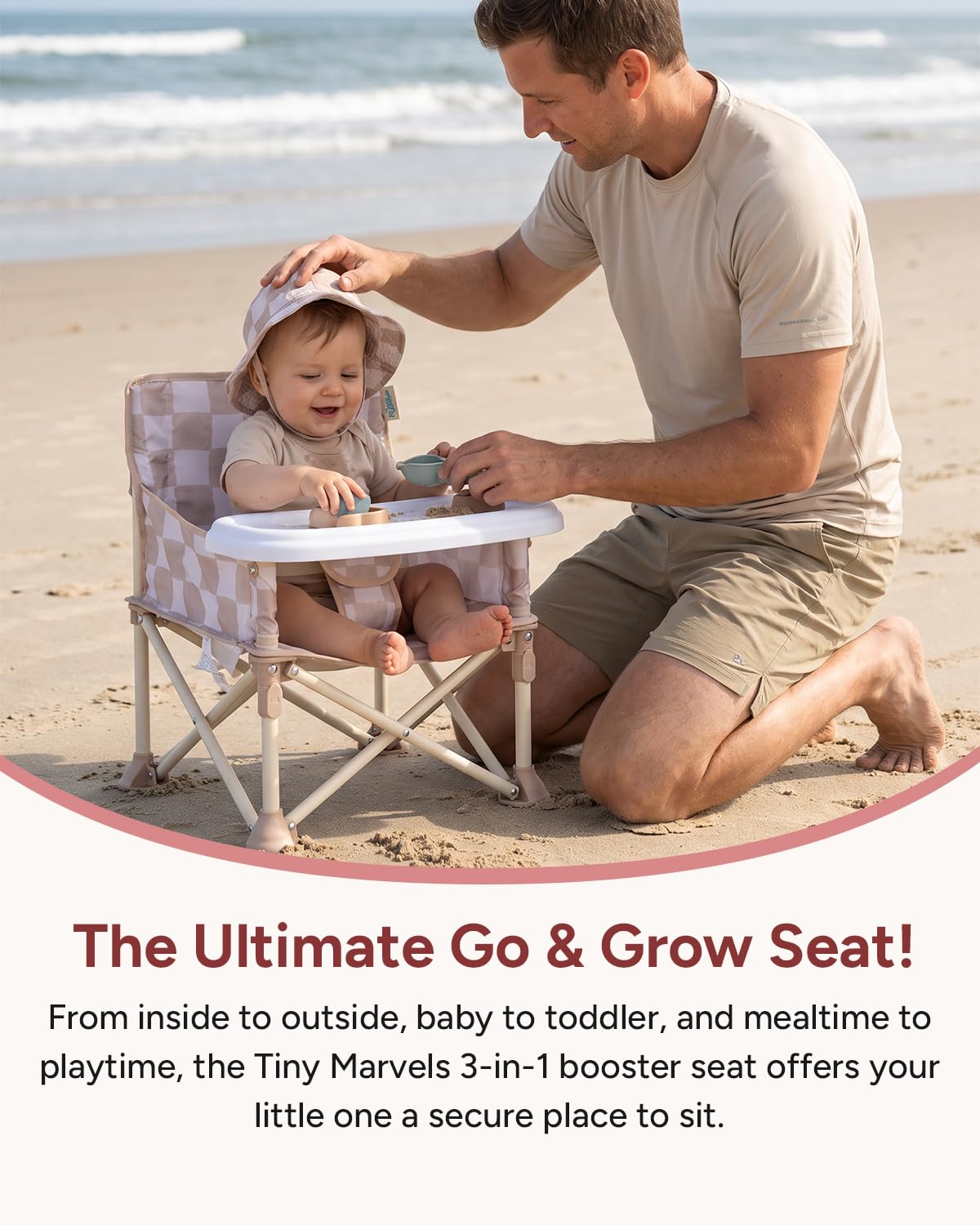Tiny Marvels Baby Chair, Portable High Chair for Travel & Beach, Ages 6M-3Y