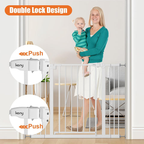 keny 29"-42.5" Baby Gate for Stairs, Auto Close Safety Dog Gate