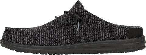 HEYDUDE Men's Wally Slip Stretch Canvas Mule, Black, Size 14