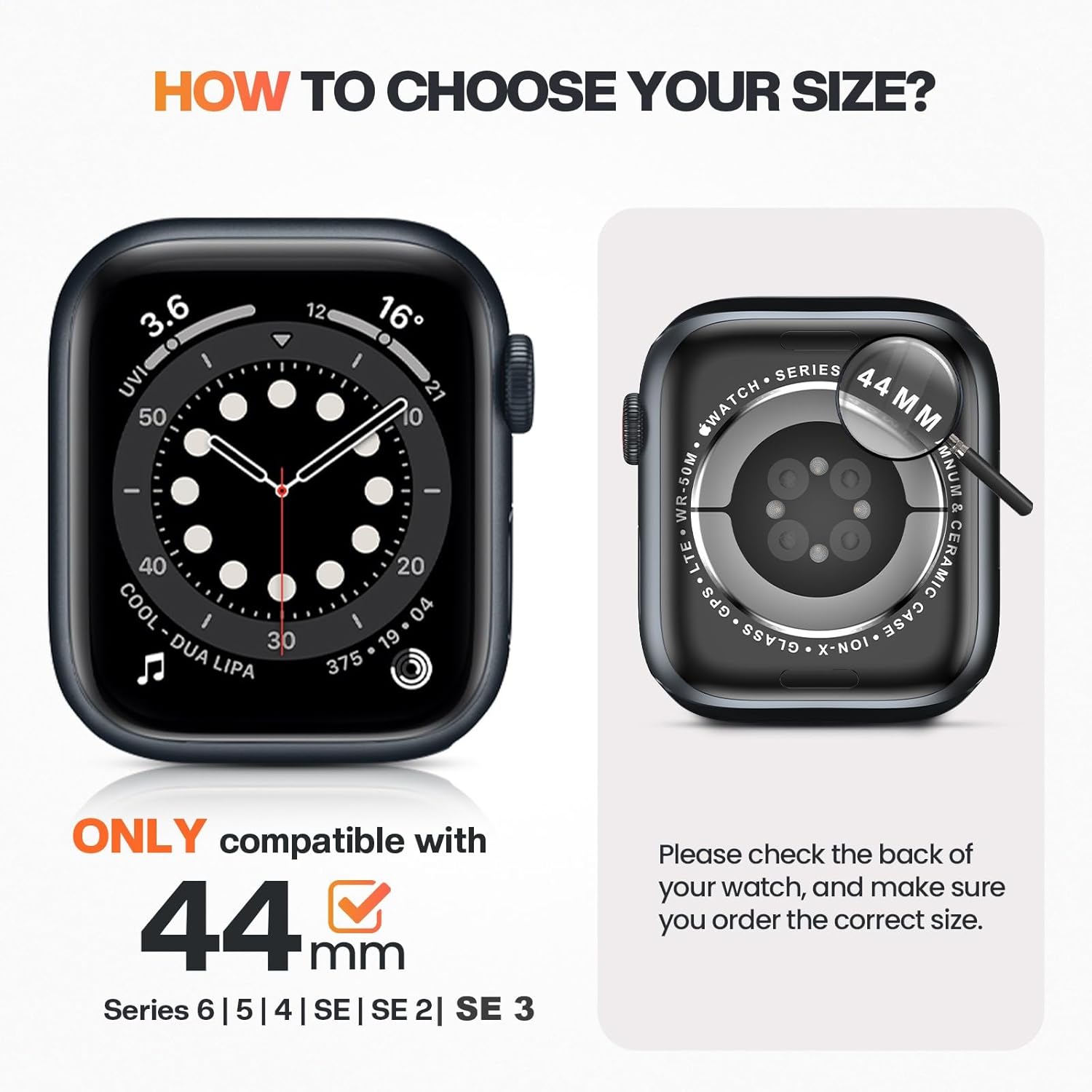 Goton 2-Pack Bling Case with Screen Protector for Apple Watch 44mm