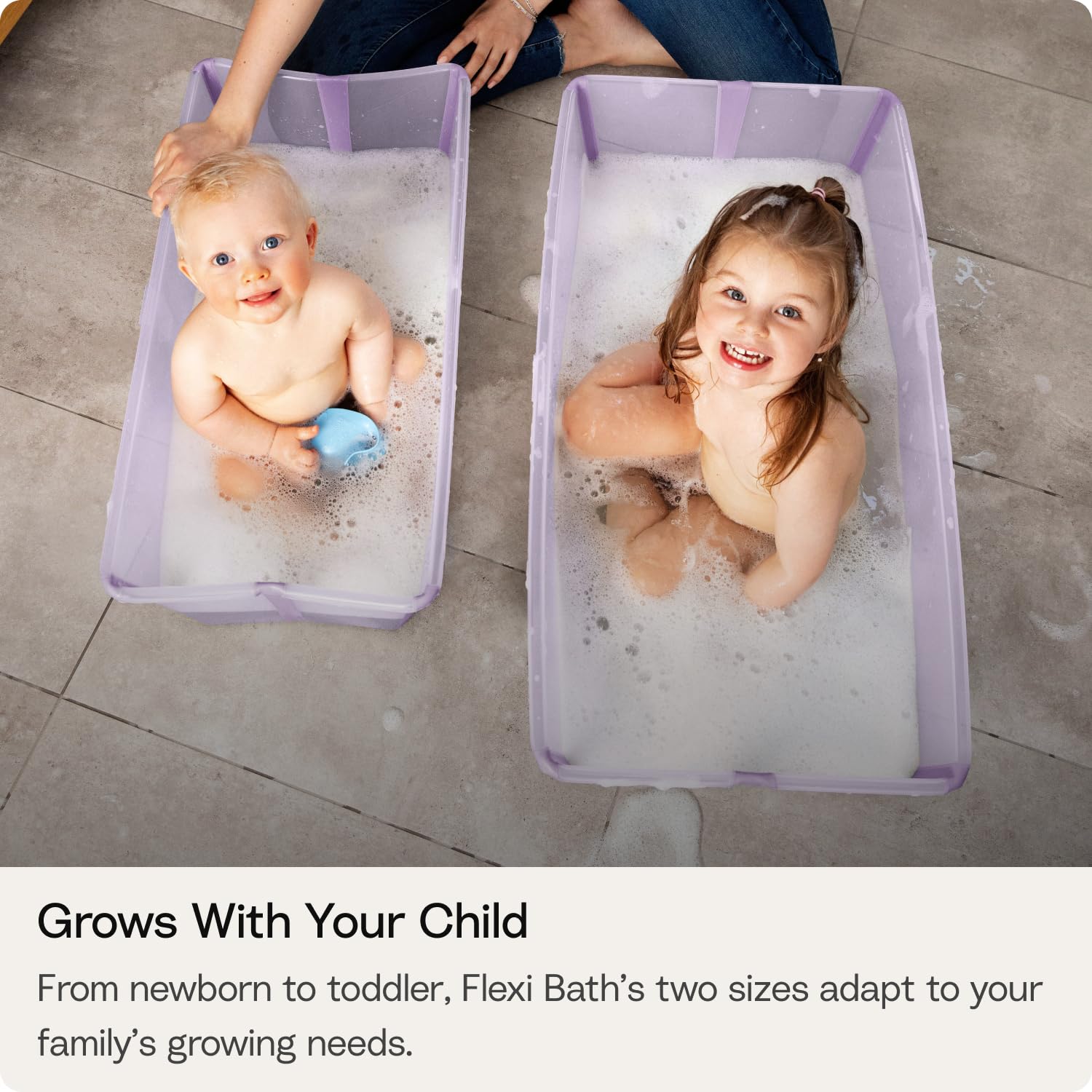 Stokke Flexi Bath X-Large Baby Bathtub - 31.5 x 15.7 x 9.4 in, White Grey