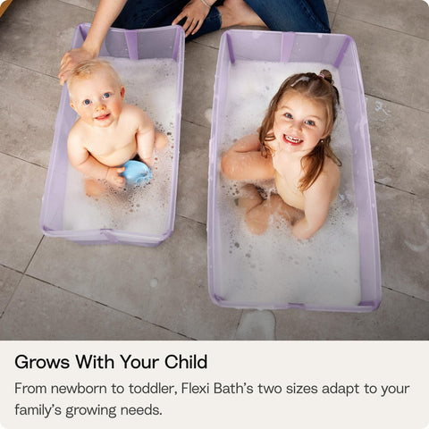 Stokke Flexi Bath X-Large Baby Bathtub - 31.5 x 15.7 x 9.4 in, White Grey