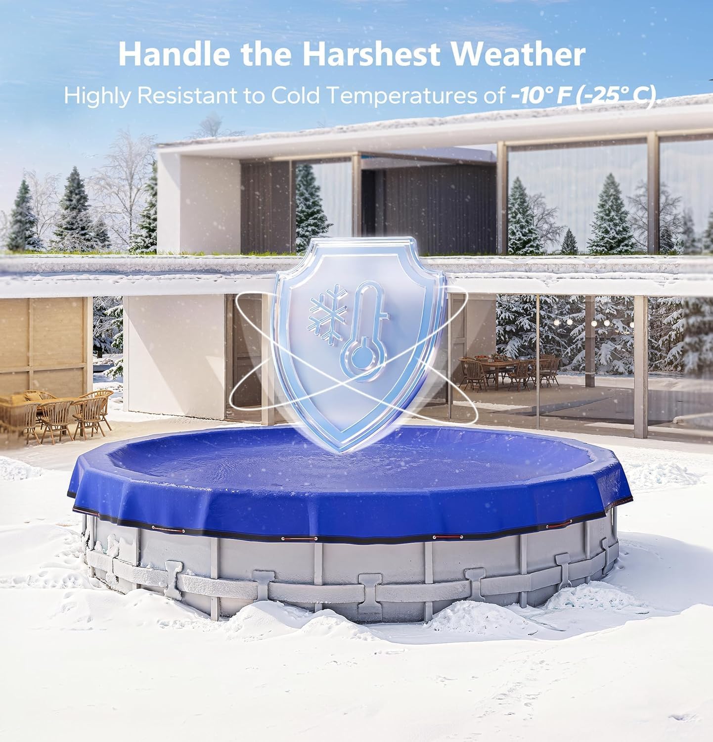 POOLHACKER 2026 Upgrade 24FT Round Winter Pool Cover for Above Ground Pools
