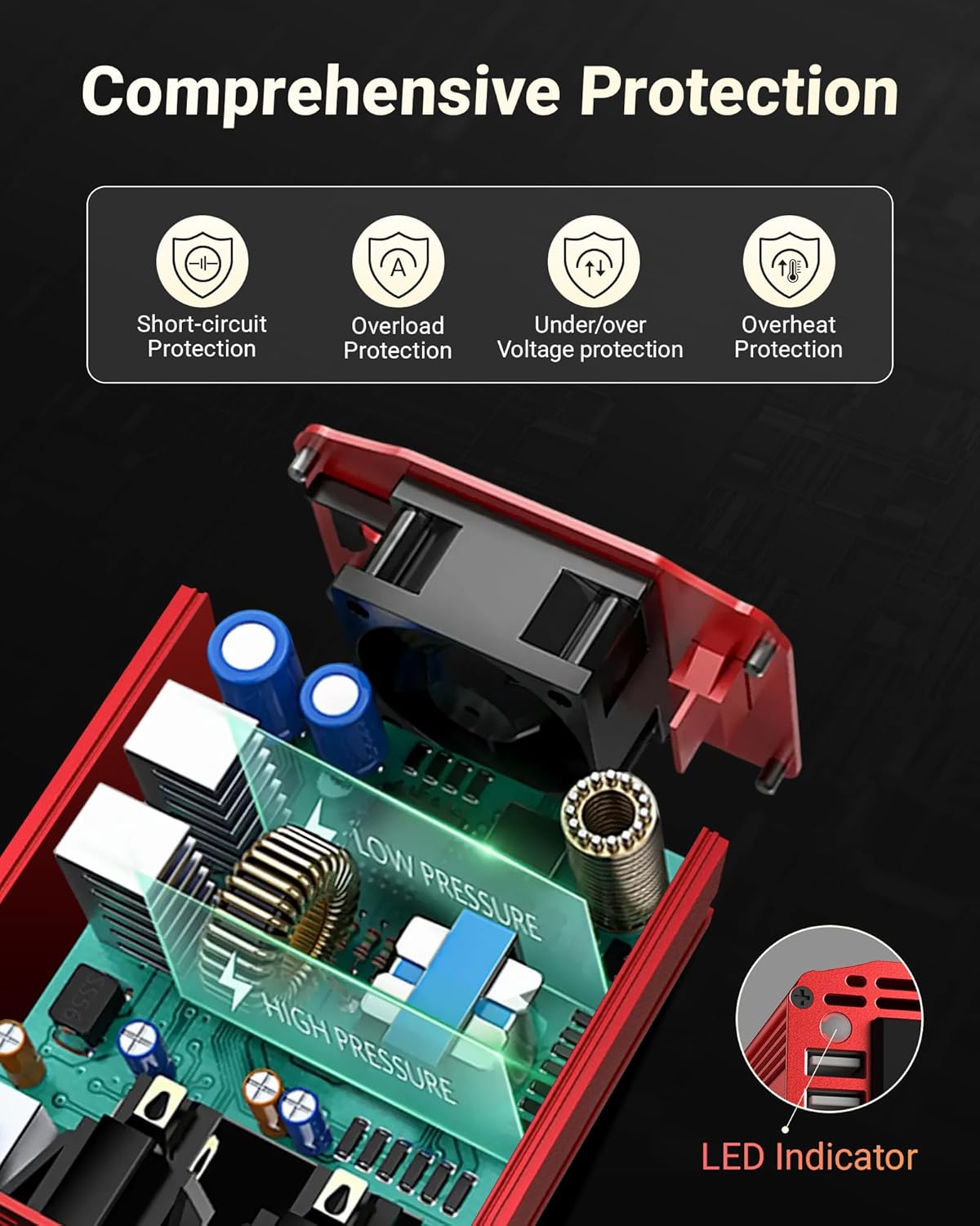 BESTEK Power Inverter DC 12-17V to AC 110V - 300W Car Plug Adapter Outlet