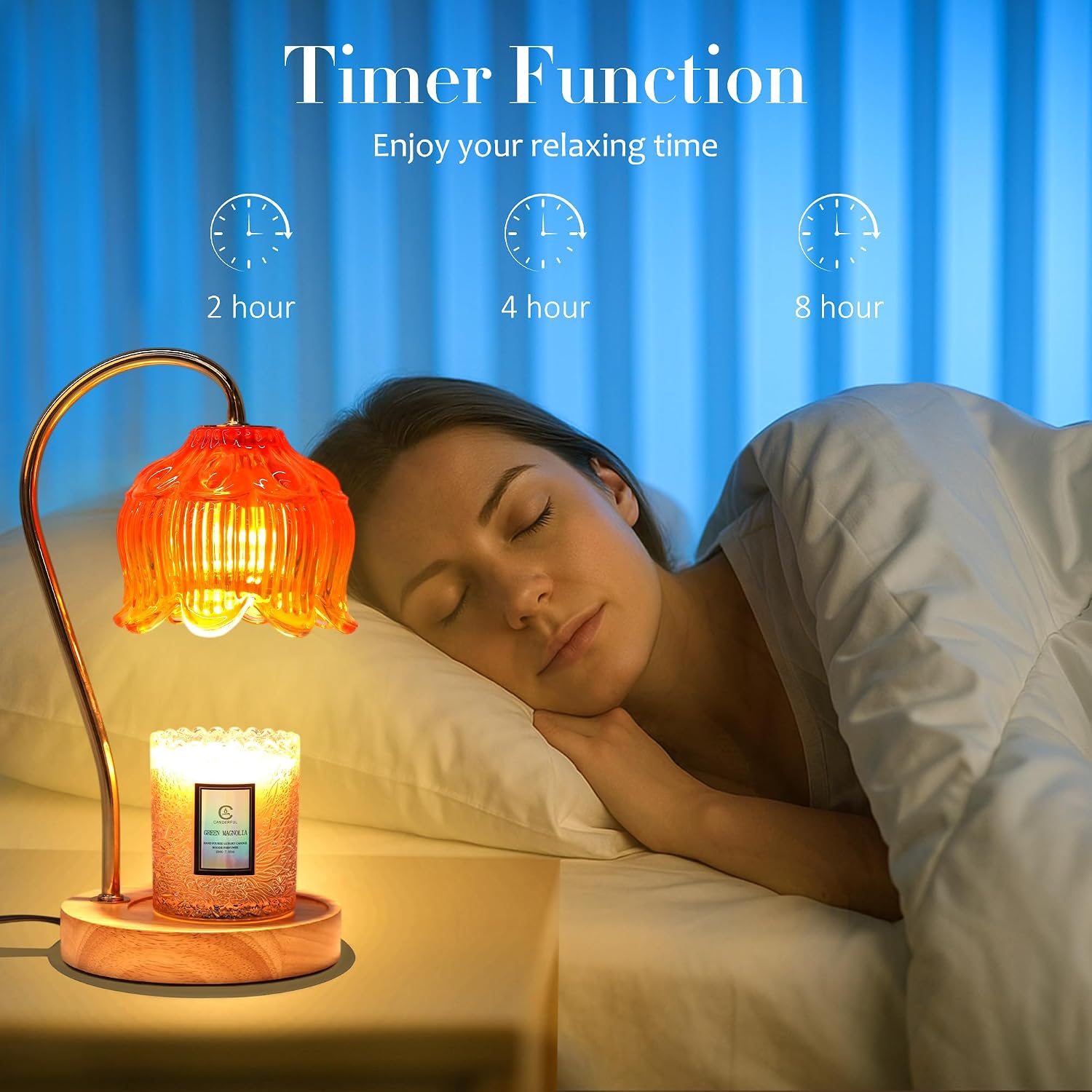 Flower Candle Warmer Lamp with Timer & Dimmer，Fall Decor for Home