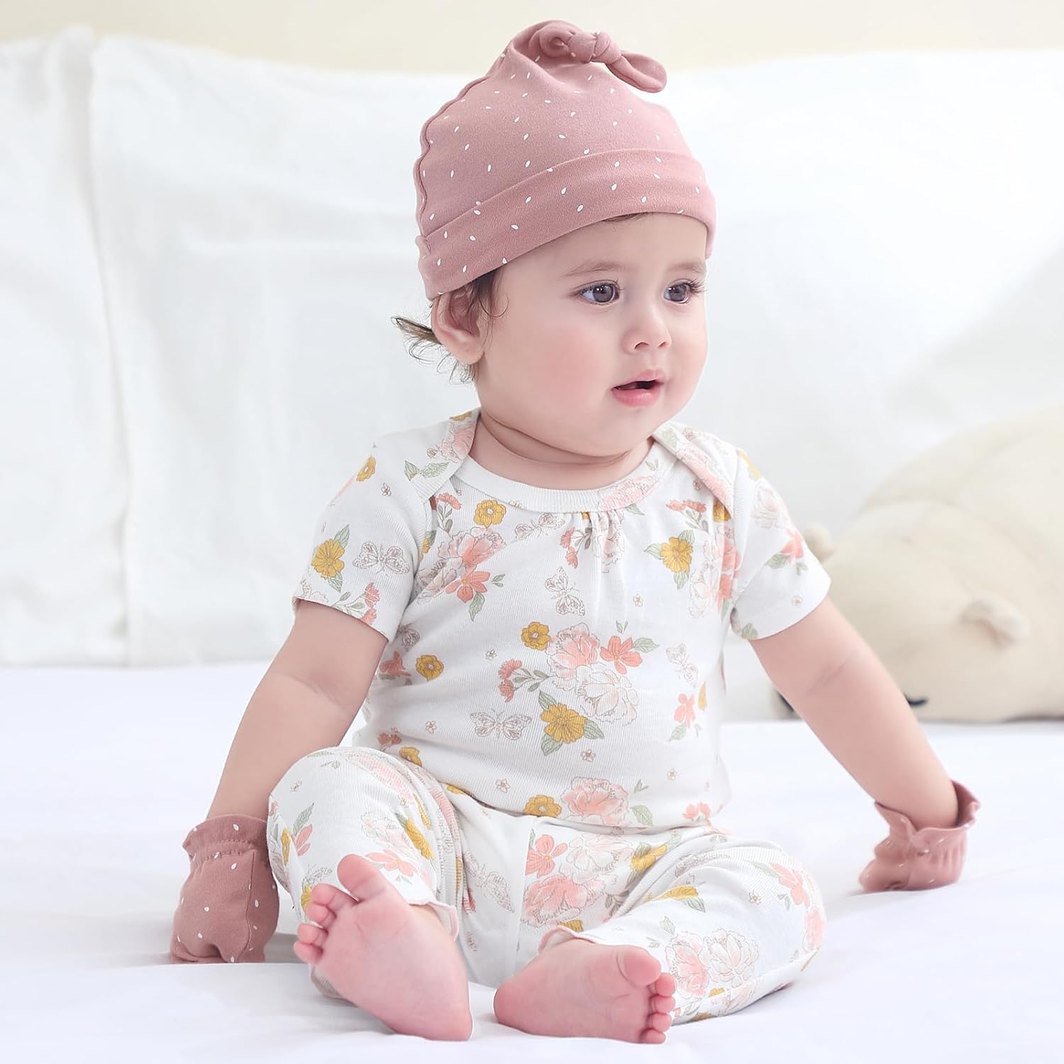 Ruliby Baby Bodysuit and Pant Set Summer Ribbed Mix Match Infant Clothes