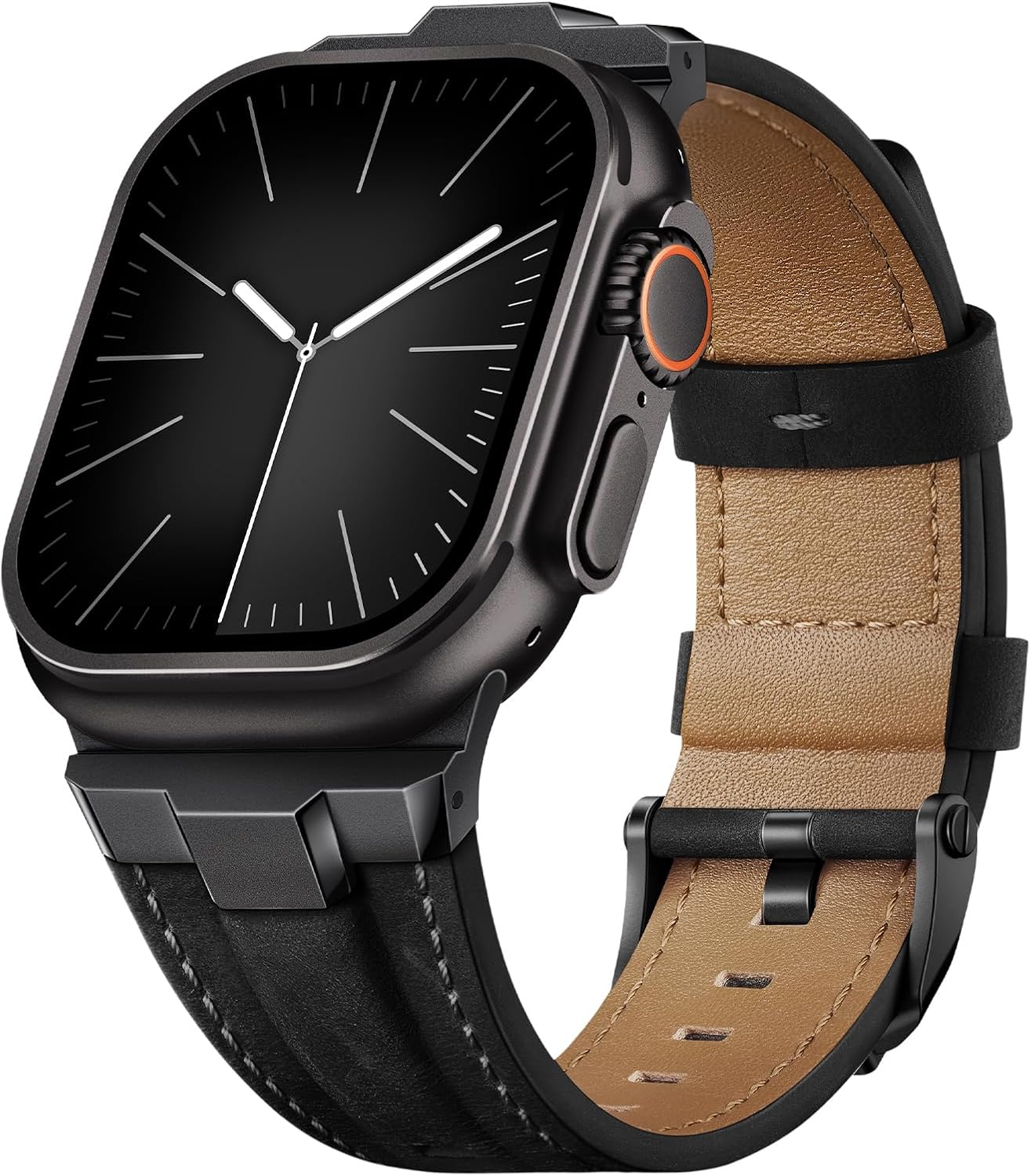 Suitisbest Leather Band Compatible for Apple Watch Ultra Band 49mm 46mm 45mm 44mm 42mm 41mm 40mm, Genuine Leather Replacement Strap for iWatch series 11 10 9 8 7 6 5 4 3 2 1, SE 3 2 1, Ultra 3 2 1