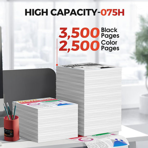 075H Toner Cartridges 4 Pack for Canon MF665Cdw LBP646Cdw with Chip