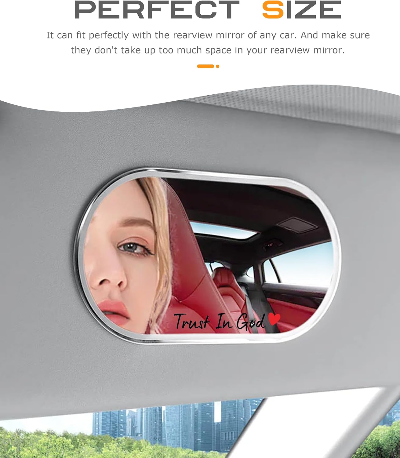 SCUARI 4PCS Car Stickers,Cars Decals,Car Accessories Trust in God Rearview Mirror Sticker,Auto Stickers and Decals,Auto Decals for Women,Trust in God Mirror Decoration,Fits Most Vehicles (Black&Red)