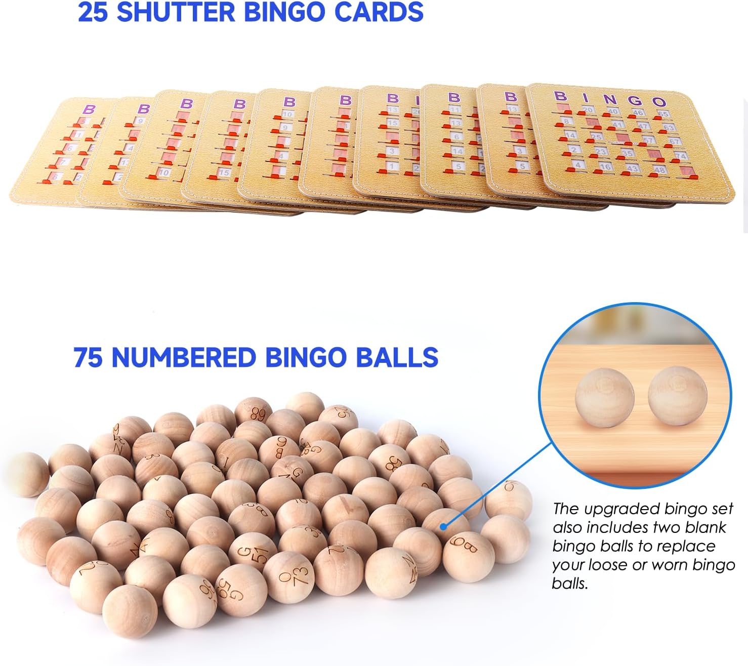 GSE Deluxe Bingo Game Set, Large Brass Cage, 25 Shutter Slide Bingo Cards