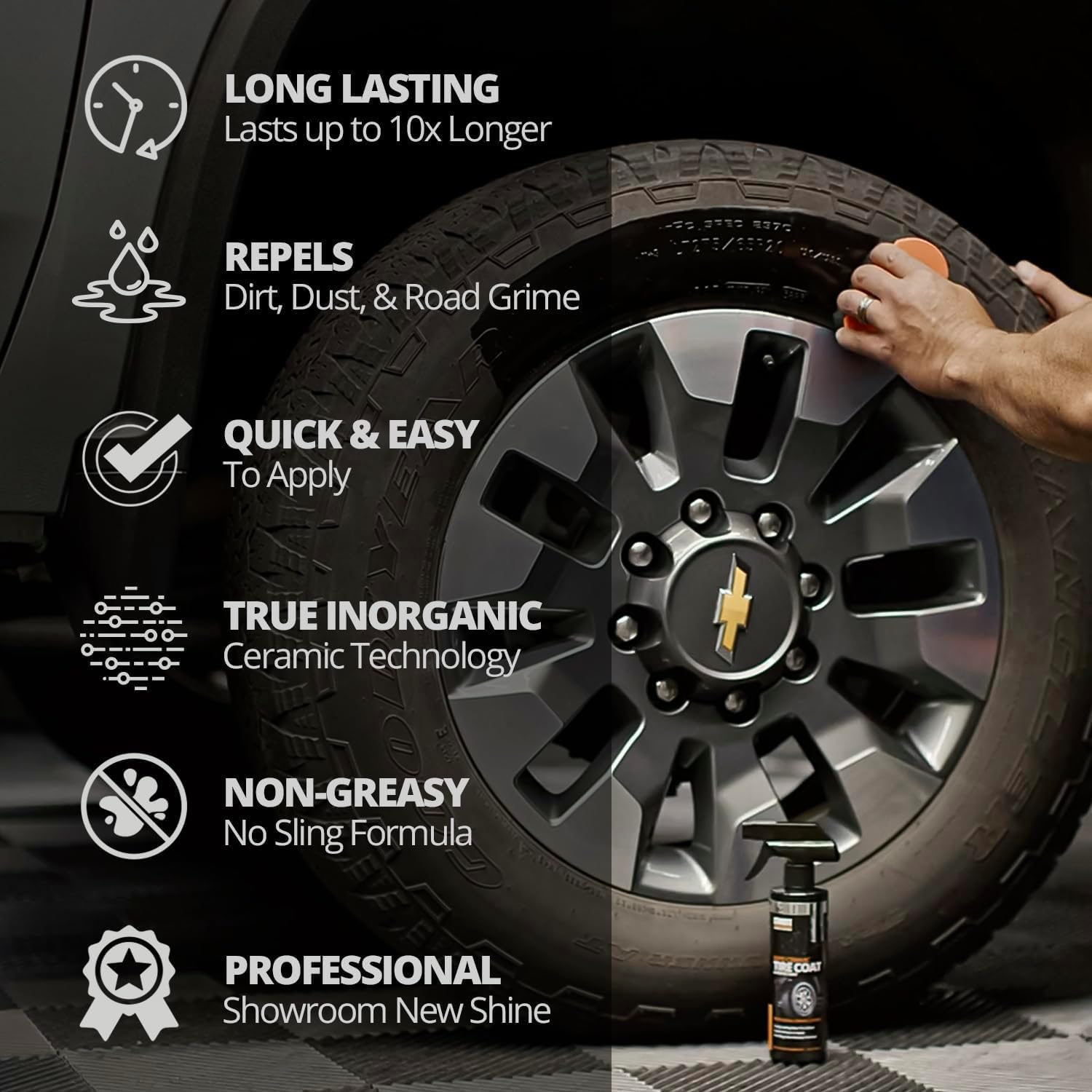 CERAKOTE® Rapid Ceramic Tire Coat - Long-Lasting Deep Black Tire Shine