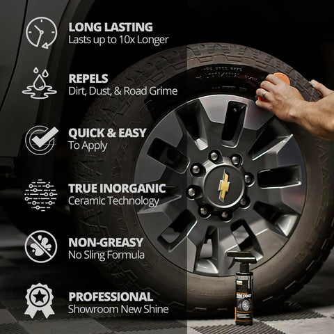 CERAKOTE® Rapid Ceramic Tire Coat - Long-Lasting Deep Black Tire Shine
