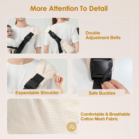 MISSWISDOM Toddler Sling Carrier, Adjustable Baby Carrier Sling 8-40 lbs, Lightweight Toddler Carrier Baby Sling Carrier, Toddler Hip Carriers One Size Fits All, Black