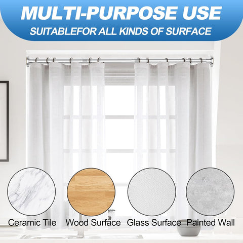CorkLatta Chrome Shower Curtain Rod 31 to 80 Inch,1 Inch Diameter Adjustable Spring Tension Curtain Rod No Drilling Stainless Steel Telescoping Rod,No Rust