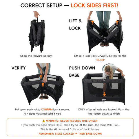 Pamo Babe Pack and Play Portable Baby Crib Foldable Playard Leightweight Travel Playpen for Tooddlers and Infant Black