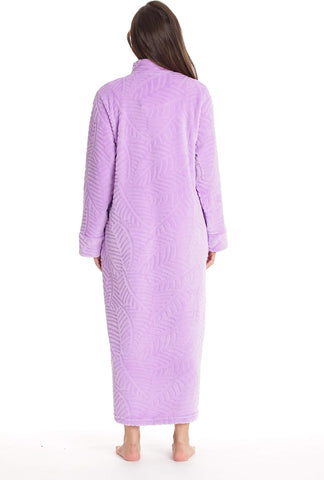 Just Love Plush Zipper Lounger Solid Robe