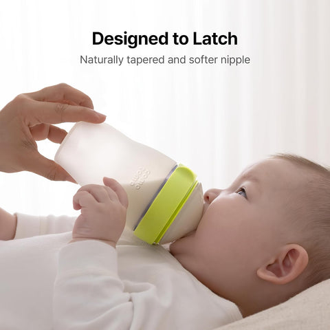 Comotomo Silicone Replacement Nipples for Baby Bottle Gen 2 (2026 Release) - Soft, Silicone Nipples with Dual Anti-Colic Vents Designed for Natural Latch (Pack of 2), Fast Flow (6+ Months)