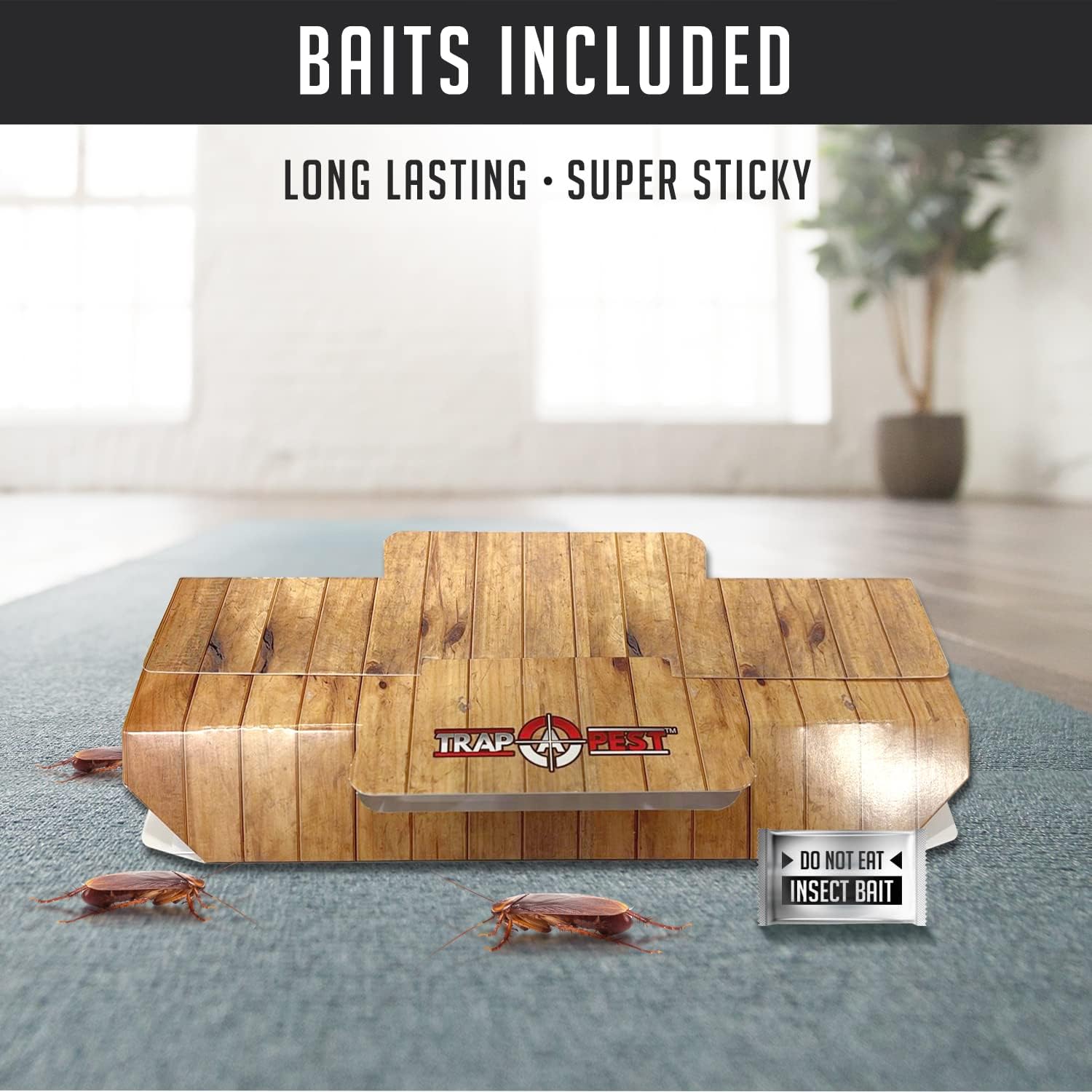 Trap a Pest Sticky Indoor Roach Traps - Non-Toxic Glue Traps - 18 Pack
