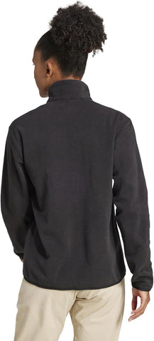 adidas Womens Multi Essentials Zip Fleece Jacket Hiking Athletic Outerwear Casual - Black