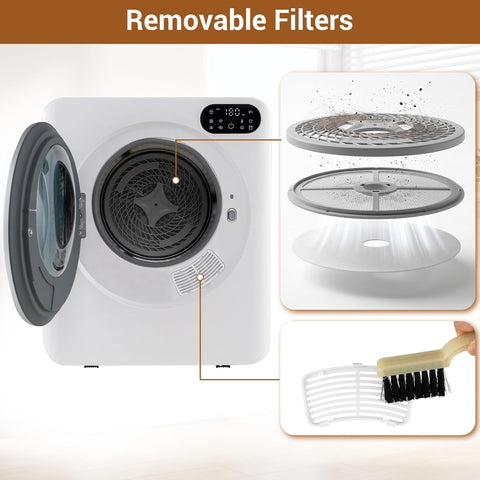 COSTWAY 1.5 Cu.ft. Compact Clothes Dryer with LED Control Panel, 8lbs, 850W
