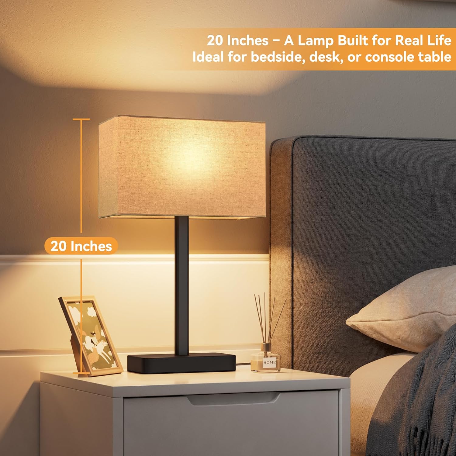 Beige Touch Lamps for Nightstand Set of 2, Lamp for Bedroom Living Room