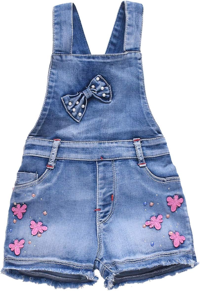 Yao Summer Little Girls Cotton Denim Bib Braces Rompers