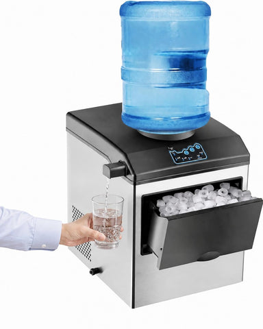 48 LBS Countertop Ice Maker Stainless Steel with Water Dispenser