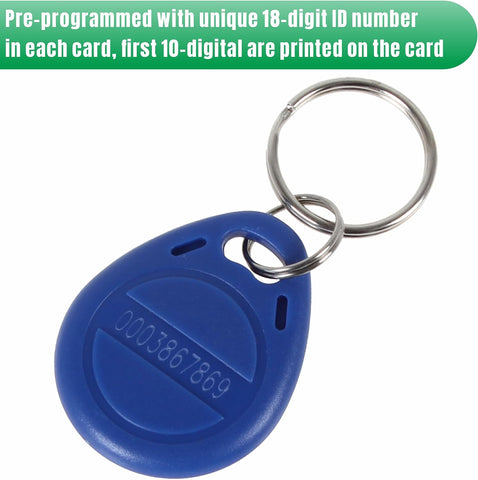 UHPPOTE 125KHz RFID ID Keychain Card Tag Token, Access Key Fob, 100 Pack