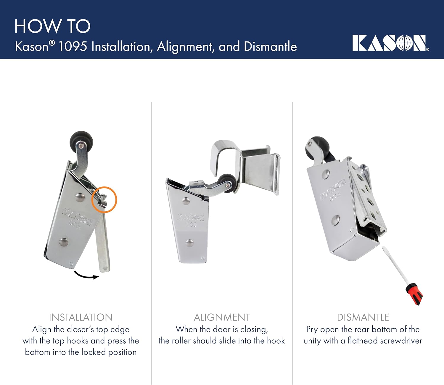 Kason 1095 Spring Action Door Closer, 11095000013