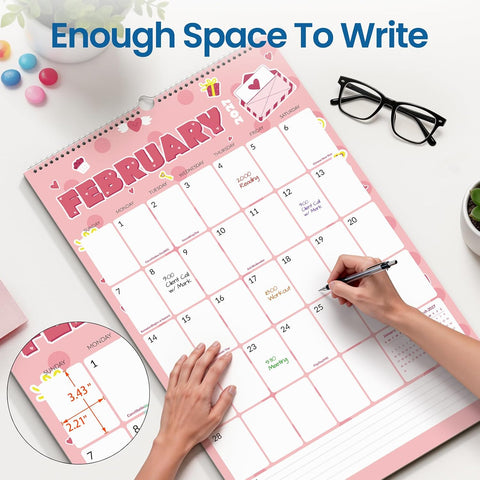 SUNEE 2027 Wall Calendar Extra Large 17"x27", 18 Month January Calendar (Ends March 2028),Vertical Monthly for Wall, Cute