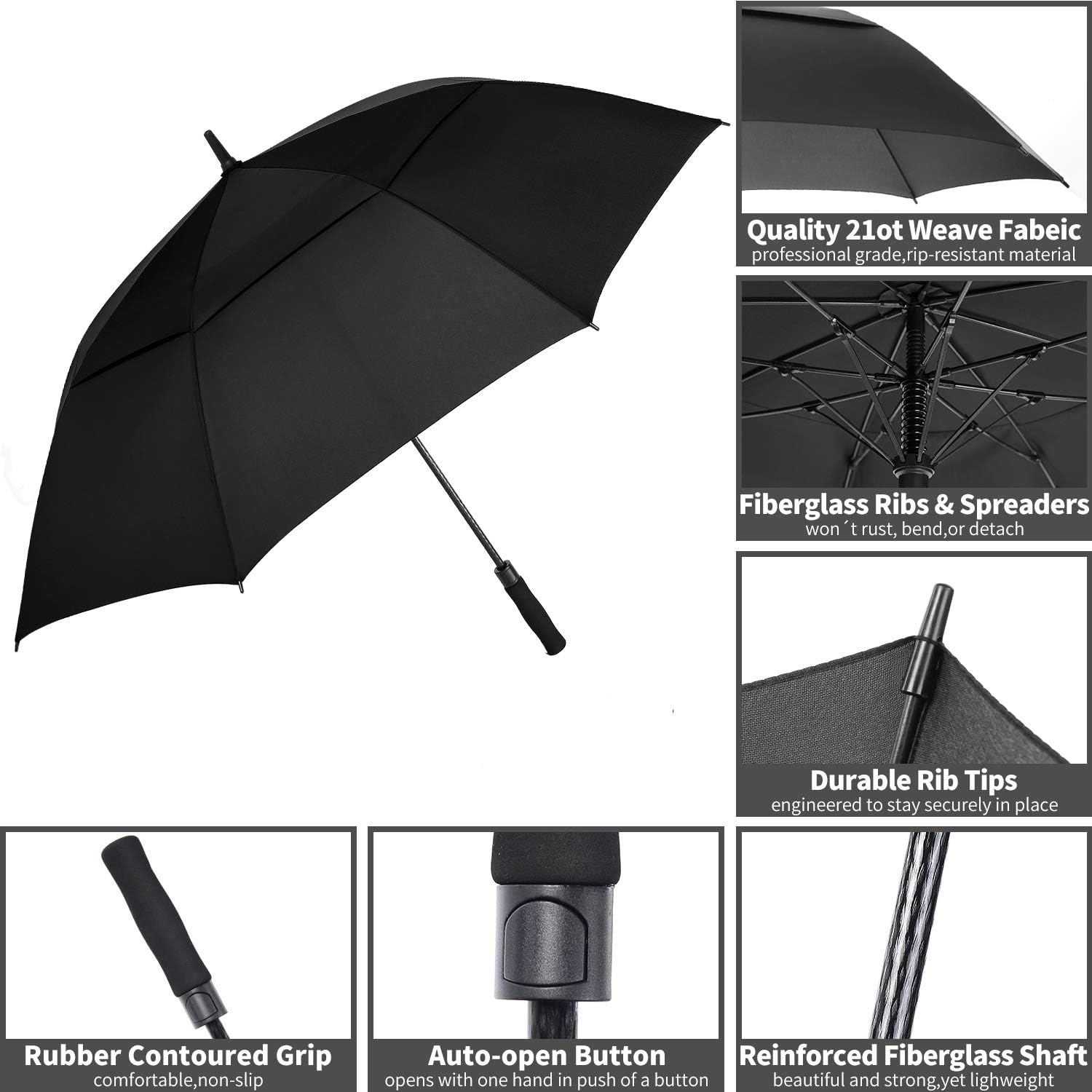 MRTLLOA Extra Large Golf Umbrella,54/62/68/72 Inch Automatic Open Umbrella