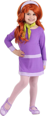 Scooby Doo Daphne Costume for Toddlers, Scooby-Doo Character Purple Dress Outfit for Halloween