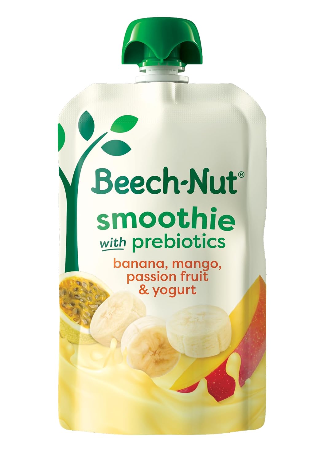 Beech-Nut Prebiotics Smoothie Banana Mango Passion Fruit Yogurt, 12 Pouches