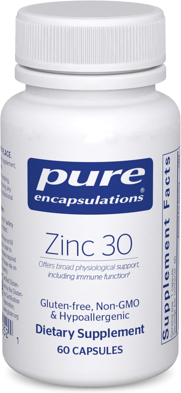 Pure Encapsulations Zinc 30 mg, 60 Capsules