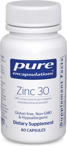 Pure Encapsulations Zinc 30 mg, 60 Capsules