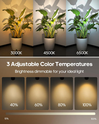 Spotlights Indoor with Remote, 3000Mah Rechargeable Wireless Plant Light