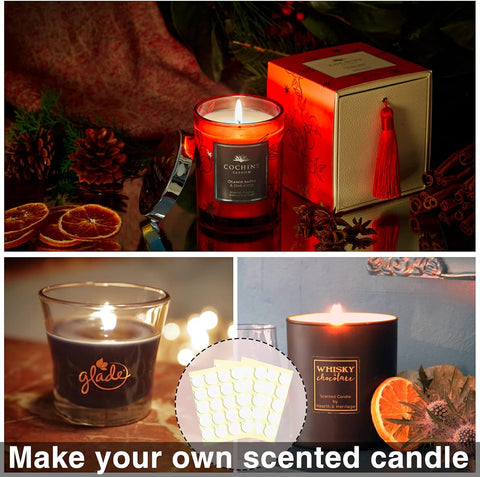 720Pcs Candle Wicks Stickers, with Tail