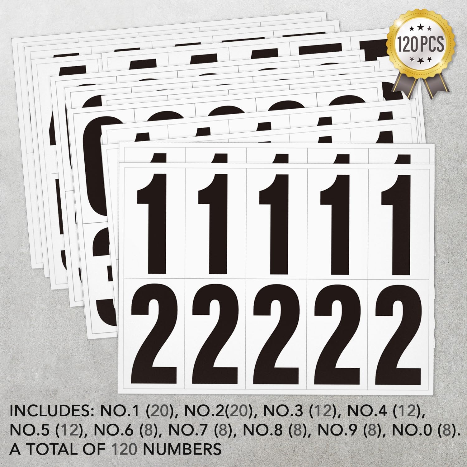 4 Inch Self Adhesive Numbers for Mailbox, Reflective Mailbox Number 120 PCS
