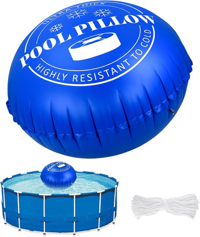 6 x 6 Ft Pool Pillows for Above Ground Pools with 66 Ft Rope, 0.5mm PVC Cold-Resistant for Closing Winter, Winterize Pool Closing Kit Winter Pool Cover Pillow No Leak