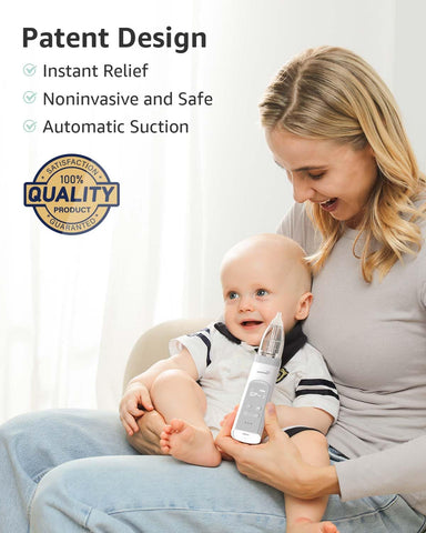 GROWNSY Baby Nasal Aspirator, Electric Nose Sucker, Powerful Suction,Grey