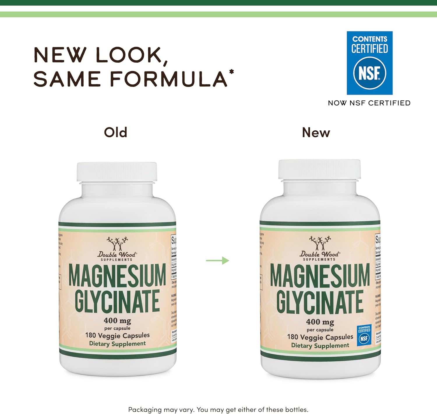 Magnesium Glycinate 400mg for Sleep, Relaxation, and Recovery, 180 Capsules