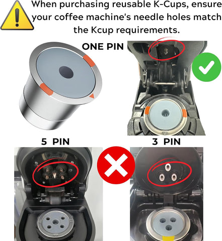 Noalto Reusable K Cups and Coffee Pods,Universal stainless steel k Cups for Keurig 2.0 and 1.0 Coffee Makers machine(2pack)