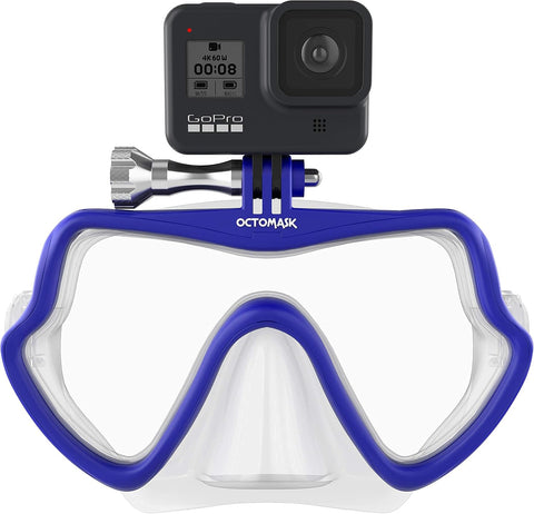 OCTOMASK - Frameless Scuba Mask w/Mount for all GoPro Hero Cameras for Scuba Diving, Snorkeling, Freediving
