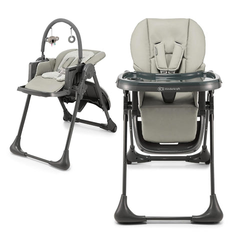 Kinderkraft Tummie 2-in-1 High Chair, Gray