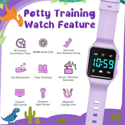 BEN NEVIS Potty Training Watch, Digital Toddler Watch with Countdown/Music/Alarm Clocks/Vibration Reminder and Waterproof, Remind Toddler to Go to The Toilet