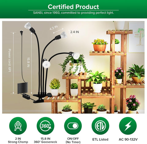 SANSI LED Grow Lights for Indoor Plants, 600W Full Spectrum Plant Light