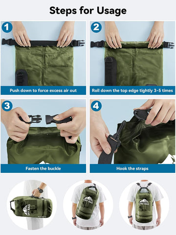 HEETA Dry Bag Waterproof Backpack with Phone Case 5L/10L/20L/30L/40L