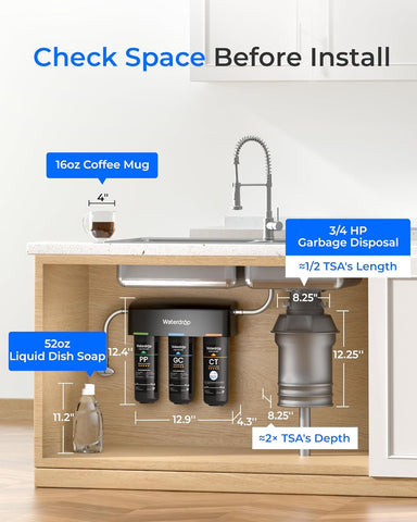 Waterdrop TSA 8 Layer Under Sink Water Filter System, NSF/ANSI 42 Certified