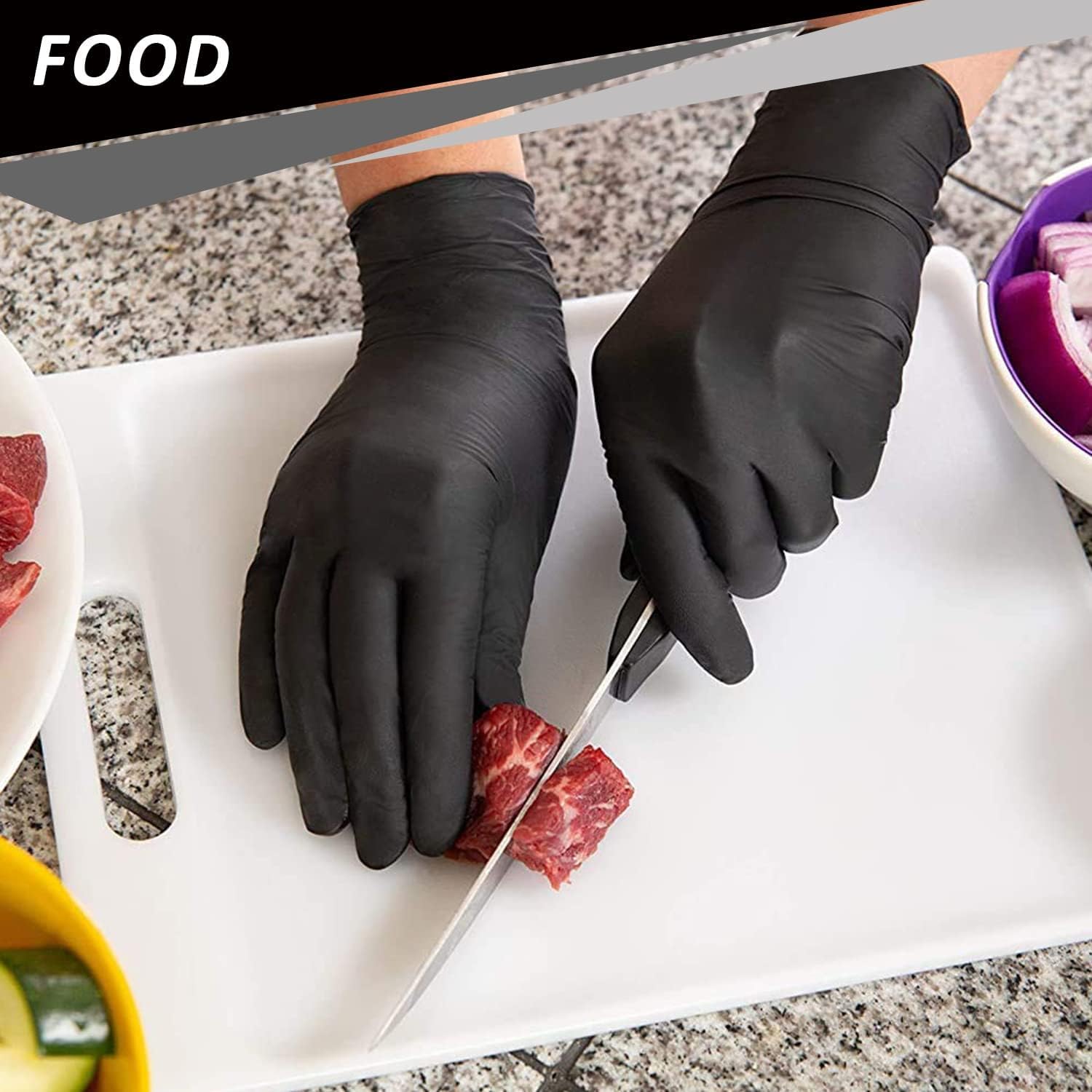 PROMEDIX P Nitrile Disposable Gloves,4mil-100 Count,Gloves Disposable Latex Free,Powder Free for Cooking,Household,Food safe