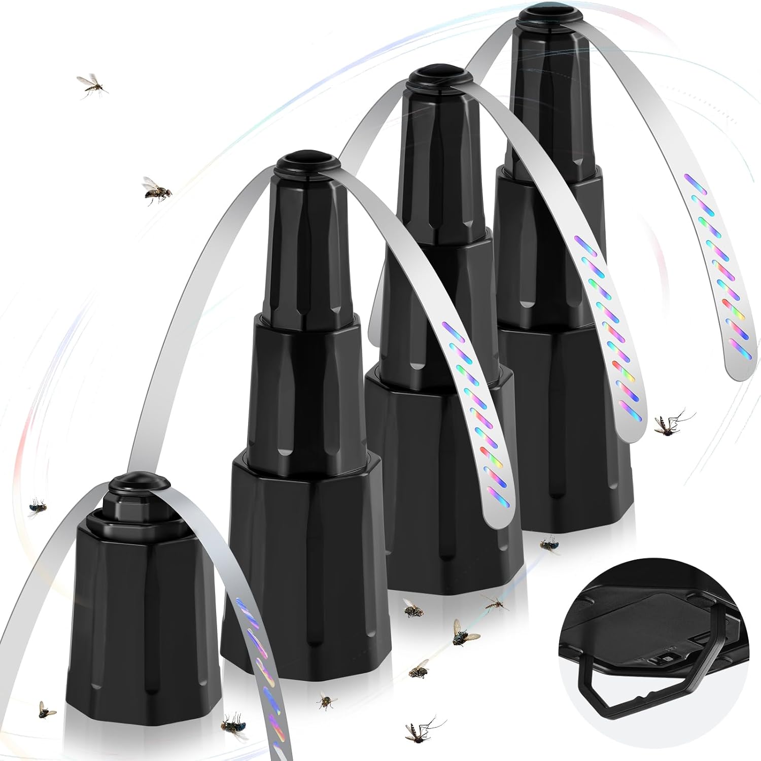 Fly Fans for Tables, Bug Fans with Holographic Blades 4 Pack